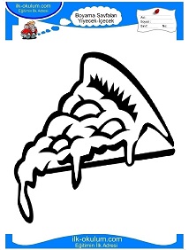 Çocuklar İçin Pizza Boyama Sayfaları 